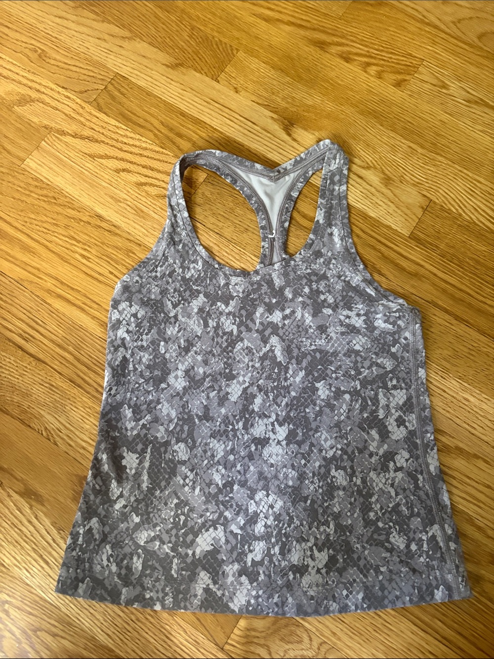 Lululemon Women's Gray Printed Racerback Tank Top